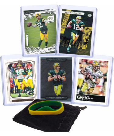 Aaron Rodgers Football Cards Assorted (5) Bundle - Green Bay Packers Trading Cards