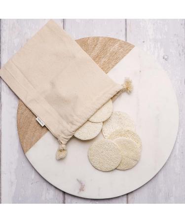 Natural Loofah Discs - Pack of 5 Exfoliating Scrubbing Sponges for Shower & Bath | Reusable Face & Body Scrubber | Eco-Friendly Makeup Remover - Buy Online on GoSupps.com