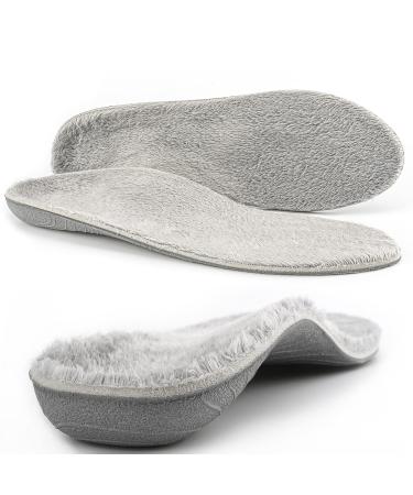 Arch Support Orthopedic Insert Winter Comfortable Fluffy Soft Lightweight Warm Insole for Men and Women MEN (11-11 1/2) | WOMEN (13-13 1/2) --295MM-11.61 Upgrade Grey Warm