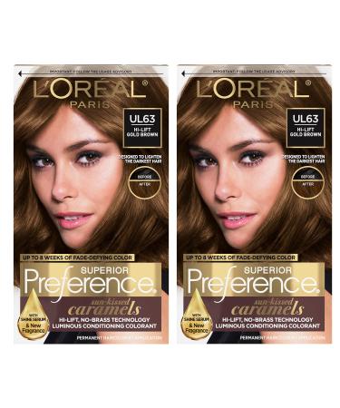 L'Oreal Paris Superior Preference Fade-Defying + Shine Permanent Hair Color  U163 Hi-Lift Golden Brown  Pack of 2  Hair Dye Blacks & Browns UL63 Hi-Lift Golden Brown 2 Count (Pack of 1) - Buy Online on GoSupps.com