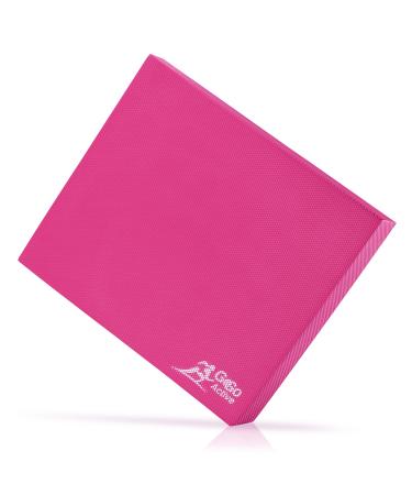 Go Go Active Balance Pad (Thick)  Exercising Training Mat for Therapy, Yoga, Pilates, Crossfit and Fitness  Non-Skid Bottom, Ecofriendly, Double-Sided  Home or Gym Use  XL 19x15'' (Hot Pink)