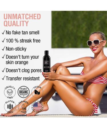 Organic Self Tanner Lotion with Hyaluronic Acid - Light to Medium Tan | 8.0 fl.oz - Buy Online on GoSupps.com