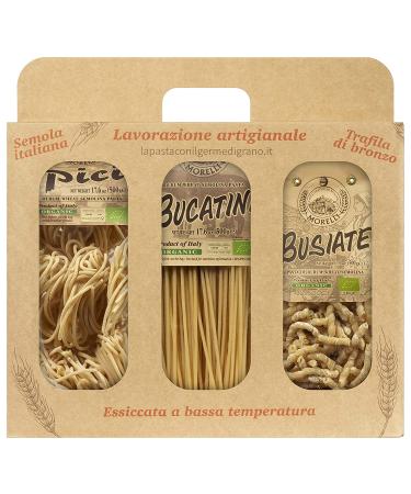 Morelli Busiate Pici and Bucatini Organic Pasta Variety Pack - Imported Italian Sampler - 3-17.6 oz Packages of Gourmet Pasta from Italy - Buy Online on GoSupps.com