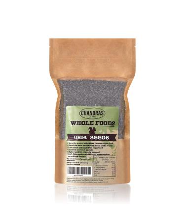 Chandra Whole Foods - Raw Chia Seeds 1KG - Low-Carb High Fibre Black Chia Seeds for Weight Loss Baking Salads Cereals & Smoothies - Gluten-Free Keto Rich in Protein & Vitamins Omega 3 & 6 1 kg (Pack of 1)