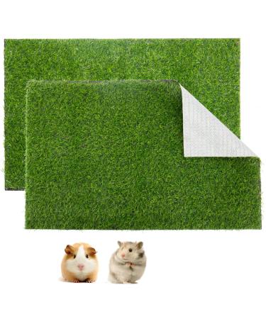 Aulock 2 Pcs Artificial Grass Guinea Pig Pee Pads- 15.7  23.6 Inch Fake Grass Rug Potty Training Replacement Artificial Turf for Puppy, Rabbits, Hamsters, Bunnies, Gerbils, Other Small Animals