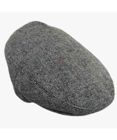 Faith & Sarah Kids Flat Cap - Tweed Herringbone or Tartan Peak Hat for Toddler & Child (2-12 Years) - Grey Chevron - Buy Online on GoSupps.com