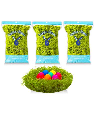 Green Raffia Grass Bundle for Easter Arts and Crafts  Easter Eggs  Basket Filler   1/2 lb. Premium Bulk Easter Decorations