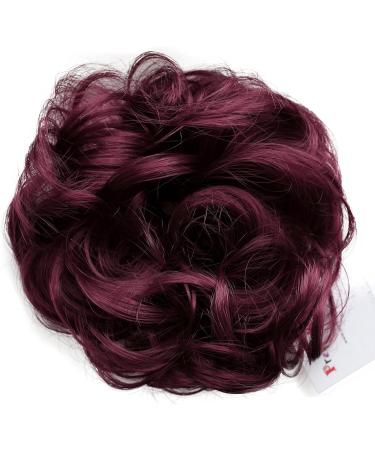 CAISHA by PRETTYSHOP Voluminous Messy Scrunchie Bun in Wine Red G27A | Heat-Resistant Synthetic Fibres for Wavy Hairpiece - Buy Online on GoSupps.com