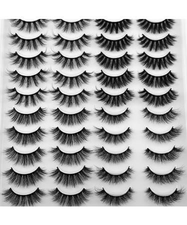 JIMIRE 20 Pairs False Eyelashes - 4 Styles Fluffy 3D Faux Mink Lashes Pack (12MM-16MM) - Best Value Bundle - Buy Online on GoSupps.com