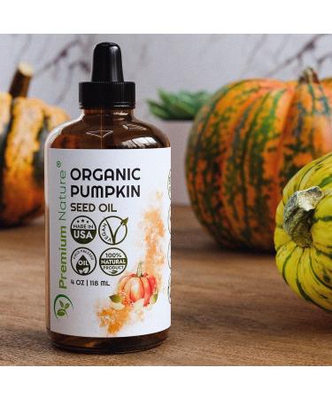 Organic Pumpkin Seed Oil Cold-Pressed Unrefined - 100% Pure for Hair Growth & Skin Care | Premium Nature 4oz - Buy Online on GoSupps.com