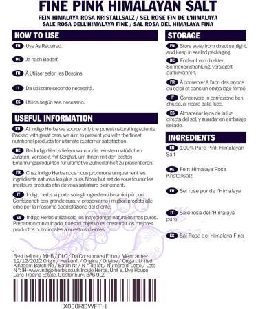 Indigo Herbs Fine Himalayan Rose Salt 250g - Buy Online on GoSupps.com