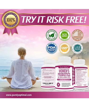 PURELY OPTIMAL Premium Probiotics for Women - 60 Billion CFU  30 Capsules - Buy Online on GoSupps.com