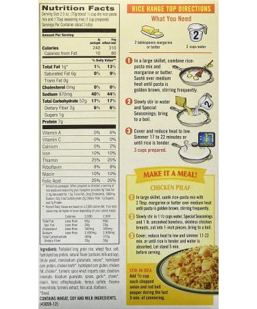 Rice-A-Roni Rice Pilaf 7.2oz (2 Pack) - Delicious Side Dish Mix - Buy Online on GoSupps.com