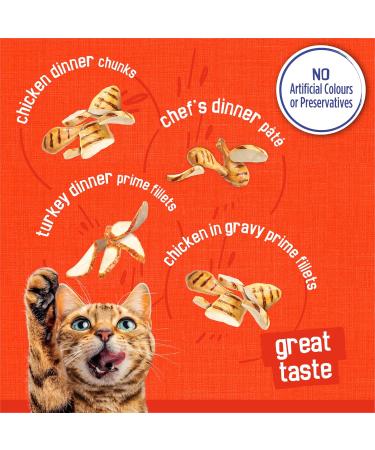 Friskies Poultry Wet Cat Food Variety Pack 4 Flavours - 156 g Can (32 Pack) - Buy Online on GoSupps.com