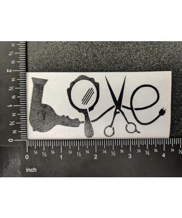 Love Heart Comb and Scissors Hair Life Decal 4 Pack - Hairstylist Black Small 3.5 - Buy Online on GoSupps.com