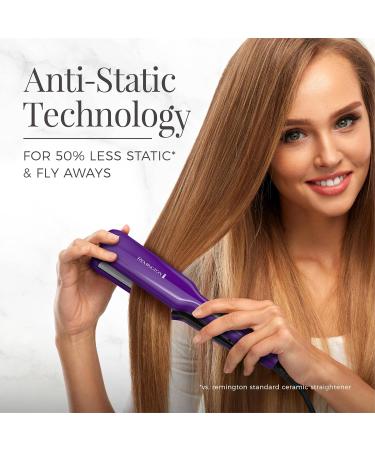 Buy Remington 1 3/4" Flat Iron - Hair Straightener with Anti-Static Tech Quick Heat Up & 60 Min Auto Shut-Off - 30% Longer Ceramic Plates - Purple Titanium Ceramic - Buy Online on GoSupps.com