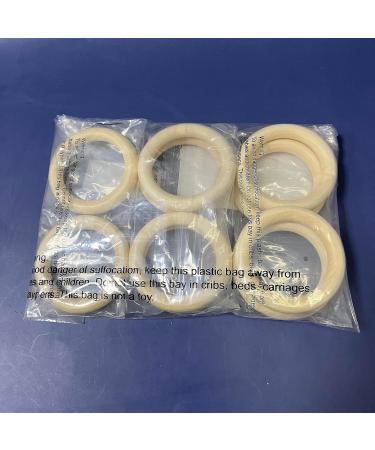Rosewinec 10-Piece Baby Wooden Teething Rings | 70mm Wood Rings for Infants | Eco-Friendly DIY Craft Bracelets - Buy Online on GoSupps.com