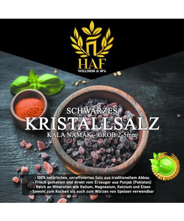  HAF HAF 1kg Black Crystalline Salt 2-5mm - 100% Natural Unrefined from Pakistan Rich in Minerals Ideal for Cooking Seasoning & Salt Mills Hand Extracted & Freshly - Buy Online on GoSupps.com