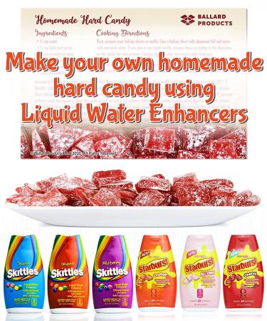 Skittles and Starburst Liquid Water Enhancer Variety Pack - 6 Candy Flavors - Bundle with Recipe Card - Buy Online on GoSupps.com
