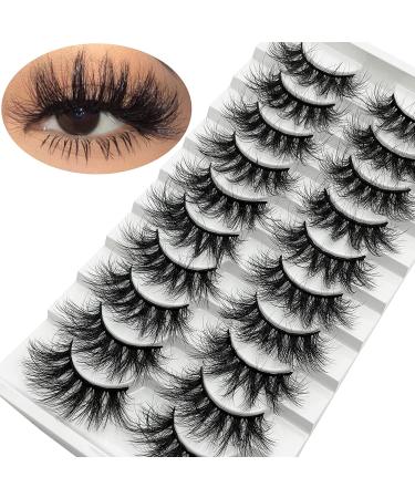 Fluffy Lashes Mikiwi 9D Volume Faux Mink Eyelashes - Wispy Reusable Long 22mm Lash Pack - 10 Pairs - Buy Online on GoSupps.com
