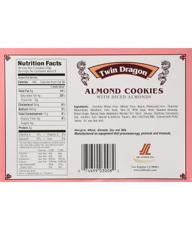 Twin Dragon Almond Cookies 8 Oz - Pack of 2 | Delicious Almond Flavored Treats - Buy Online on GoSupps.com