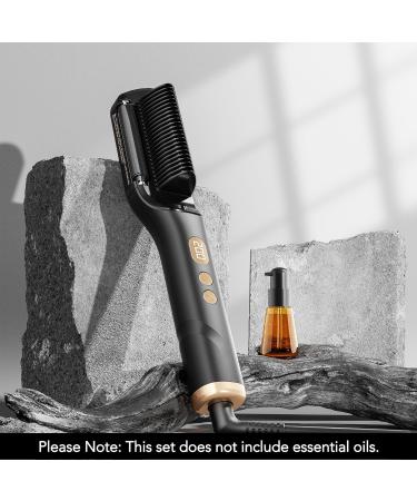 DAILYLIFE Hair Straightener Brush - Ionic Heat Comb with Digital Display Oil-Infused Dual Voltage 9 Temperature Settings for Women - Perfect for International Shipping - Buy Online on GoSupps.com