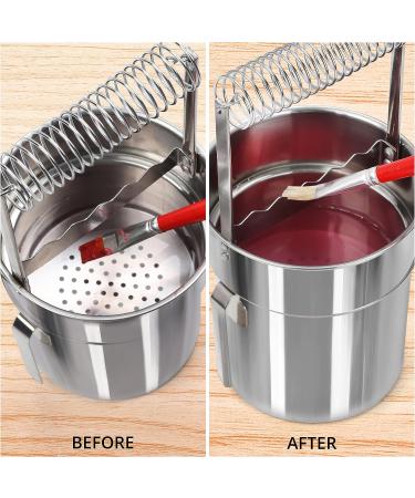 Kurtzy Stainless Steel Paint Brush Cleaner - Portable Double Layer Artist Washer with Leak Proof Design and Removable Filter Screen - Ideal for Oil Art Painting - Buy Online on GoSupps.com