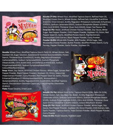 Ultimate Spicy Noodle Challenge Pack Samyang Buldak Variety Bundle with 2x Carbonara 2x Original Hot Chicken and 2x Nuclear Fire Double Spicy Noodles Korean Fire Noodle Challenge Kit - Buy Online on GoSupps.com