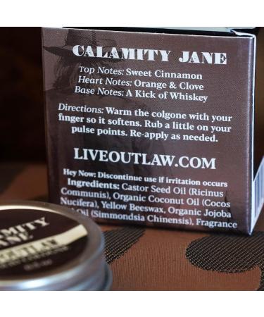 Spicy and Sweet Solid Cologne - Clove Orange Cinnamon Whiskey Scent - Calamity Jane by Outlaw - Men's or Women's Cologne - Buy Online on GoSupps.com
