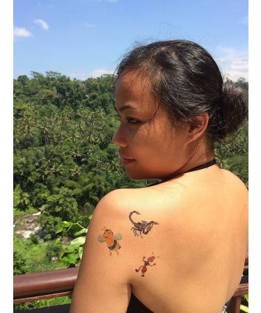 Premium Insect Nature Temporary Tattoos - Bug Party Favors with Ladybug, Bumblebee, Scorpion, Ant, Grasshopper Designs - Buy Online on GoSupps.com