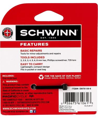 Schwinn 9 in 1 Bike Multi-Tool Kit for Bicycle Repairs - Essential Bike Tool - Buy Online on GoSupps.com