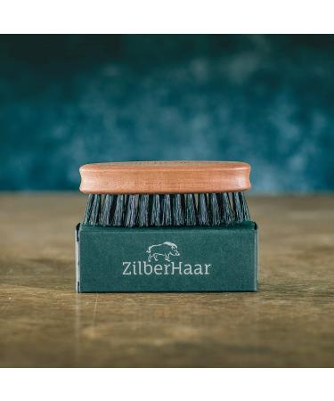 ZilberHaar Pocket Mustache and Beard Brush - Stiff Boar Bristles - Made In Germany - Buy Online on GoSupps.com