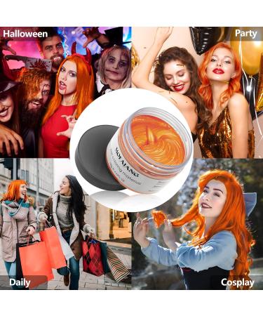 Temporary Orange Hair Color | Styling Pomade Wax for Men & Women | Perfect for Parties Cosplay & Halloween - 4.23 oz - Buy Online on GoSupps.com