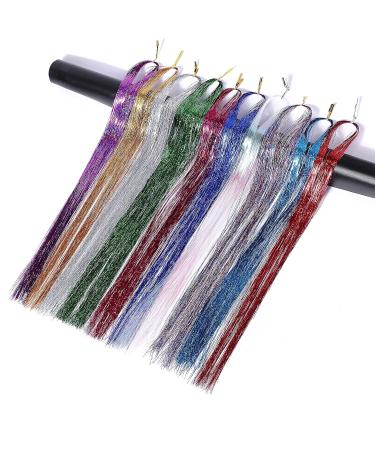 Shop Cybelleza 20 Inch Colored Hair Extensions - Glitter Strands for Festivals | 10 Vibrant Colors | Synthetic Hair Accessories for Women - Buy Online on GoSupps.com