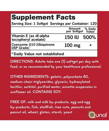 Qunol Ultra CoQ10 100mg - 3X Better Absorption Antioxidant for Heart Health - 120 Softgels - Buy Online on GoSupps.com