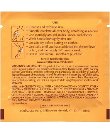 L'Oreal Paris Sublime Bronze Self-Tanning Towelettes for Body - 6 CT - Buy Online on GoSupps.com