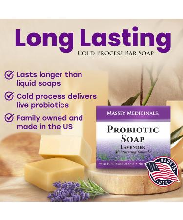 Massey's 100% Natural Lavender Probiotic Soap - 4oz (Pack of 3) - Buy Online on GoSupps.com