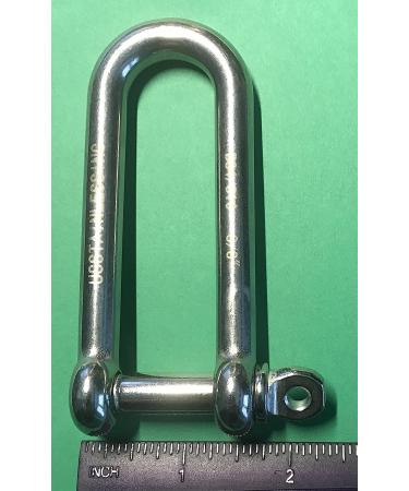 Stainless Steel 316 Long D Shackle 3/8 (10mm) - Marine Grade - Buy Online on GoSupps.com