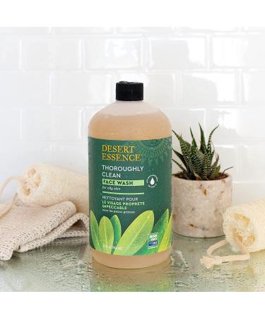 Desert Essence Thoroughly Clean Face Wash - 32 fl oz (946 ml) | Natural Cleansing Solution - Buy Online on GoSupps.com