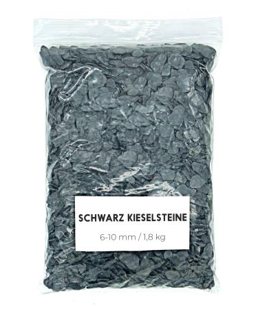 Landare pebble stones black 1.8kg - decorative stones - decoration stones for vases - aquarium gravel black - pebble stones decoration - pebble stones small - decorative gravel - pebble stones garden (6-10 mm)