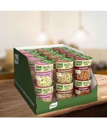 Knorr Pasta Snack - Bolognese Cheese Cream & Mushroom Cream Sauce | 24 Instant Pasta Cups | Ready in 5 Minutes - Buy Online on GoSupps.com