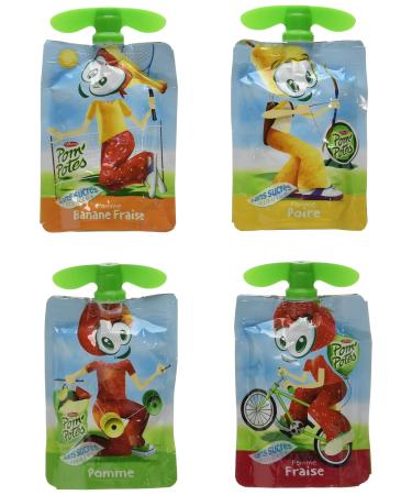 Pom'Potes Fruit Specialties Without Added Sugar Apple Apple Pear Apple Strawberry Apple Banana Strawberry 40 x 90g