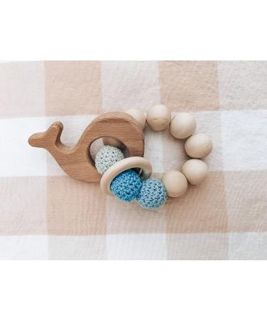 Natural Wooden Teether Bracelet - Turtle Design | Eco-Friendly Baby Teething Toy - Buy Online on GoSupps.com
