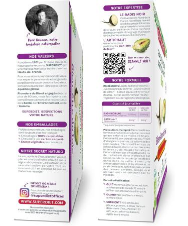SUPERDIET - BLACK RADISH - ORGANIC ARTICHOKE - Transit & Easy Digestion - Made in France - 20 ampoules of 10 ml - Buy Online on GoSupps.com