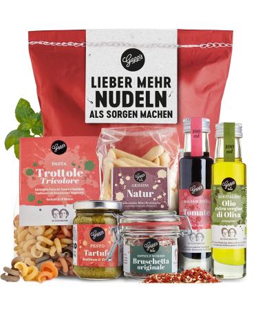 Gepp's delicatessen Surprise bag - prefer more noodles than worry i Funny gift idea with delicacies like in Italy Pasta Pesto Limone Bio Bruschetta Dip I Funny gift set