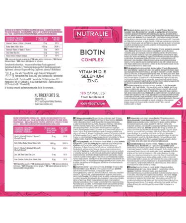 Biotin Hair Growth 10 000 g - Very Fast - Winner 2022 Zinc + Selenium Vit D E - Skin Nails - Women Men - Vitamin B8 Food Supplement - 120 Capsules Nutralie - Buy Online on GoSupps.com