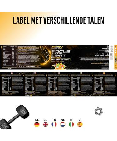 VitamineVersand 24 Focus to the Limit Highdose Pressure with LTyrosine + Turine + Insitol + Ginkgo extract + Citcoala root + Cafeola root + Cafeola root + Caffin & Vitamins 240 g Fruit Mix taste tastes tastes tastes - Buy Online on GoSupps.com