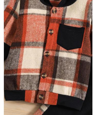 Qiraoxy Toddler Baby Boy Plaid Hoodie Sweatshirt Outfit Set, 1-2 Years Brown - Buy Online on GoSupps.com