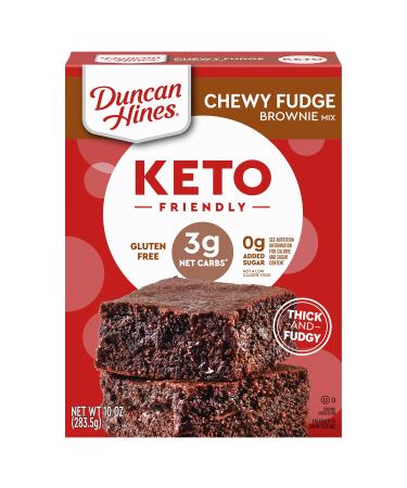 Duncan Hines Keto Friendly Chewy Fudge Brownie Mix, Gluten Free, Zero Sugar Added, 10 oz