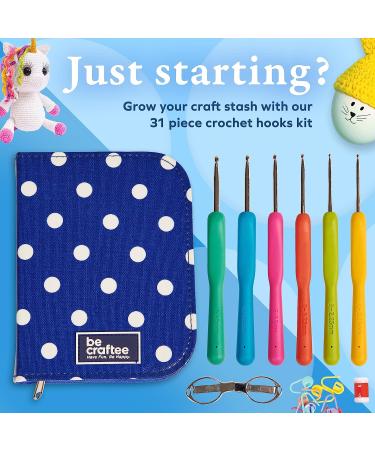 BeCraftee Crochet Hooks Kit - 12 Piece Set with Rubber Grips | Ergonomic Crocheting Needles in 12 Sizes - Knitting & Crochet Supplies for Beginners - Buy Online on GoSupps.com